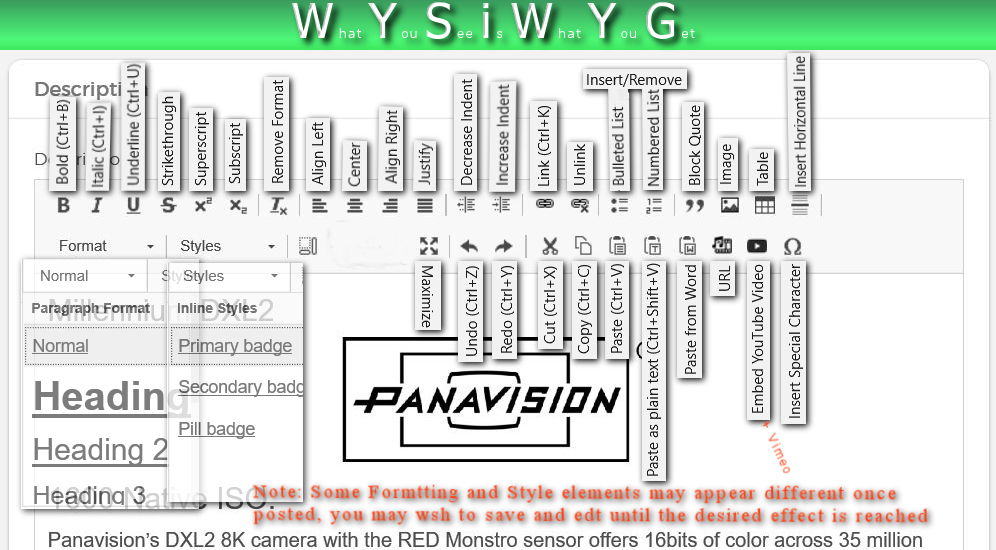 WYSWYG Editor